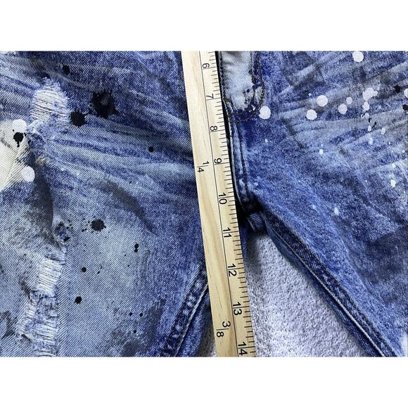 Another Hype Piece AHP Ripped Skinny Distressed Jeans Paint Splatter Mens 36x32 - Picture 7 of 12